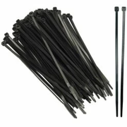 [ 3 ] 8 Inch Self Locking Tie Wraps (100 Pack)