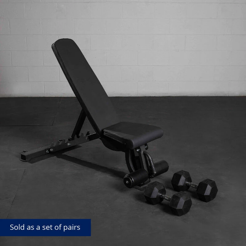 55 LB - 100 LB Pairs Rubber Hex Dumbbells - Image 4