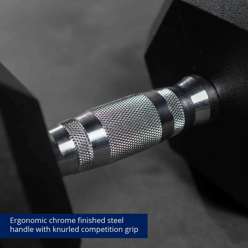 55 LB - 100 LB Pairs Rubber Hex Dumbbells - Image 5