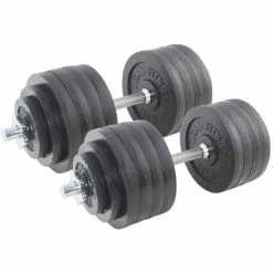 200 LB Set Adjustable Cast-Iron Dumbbells